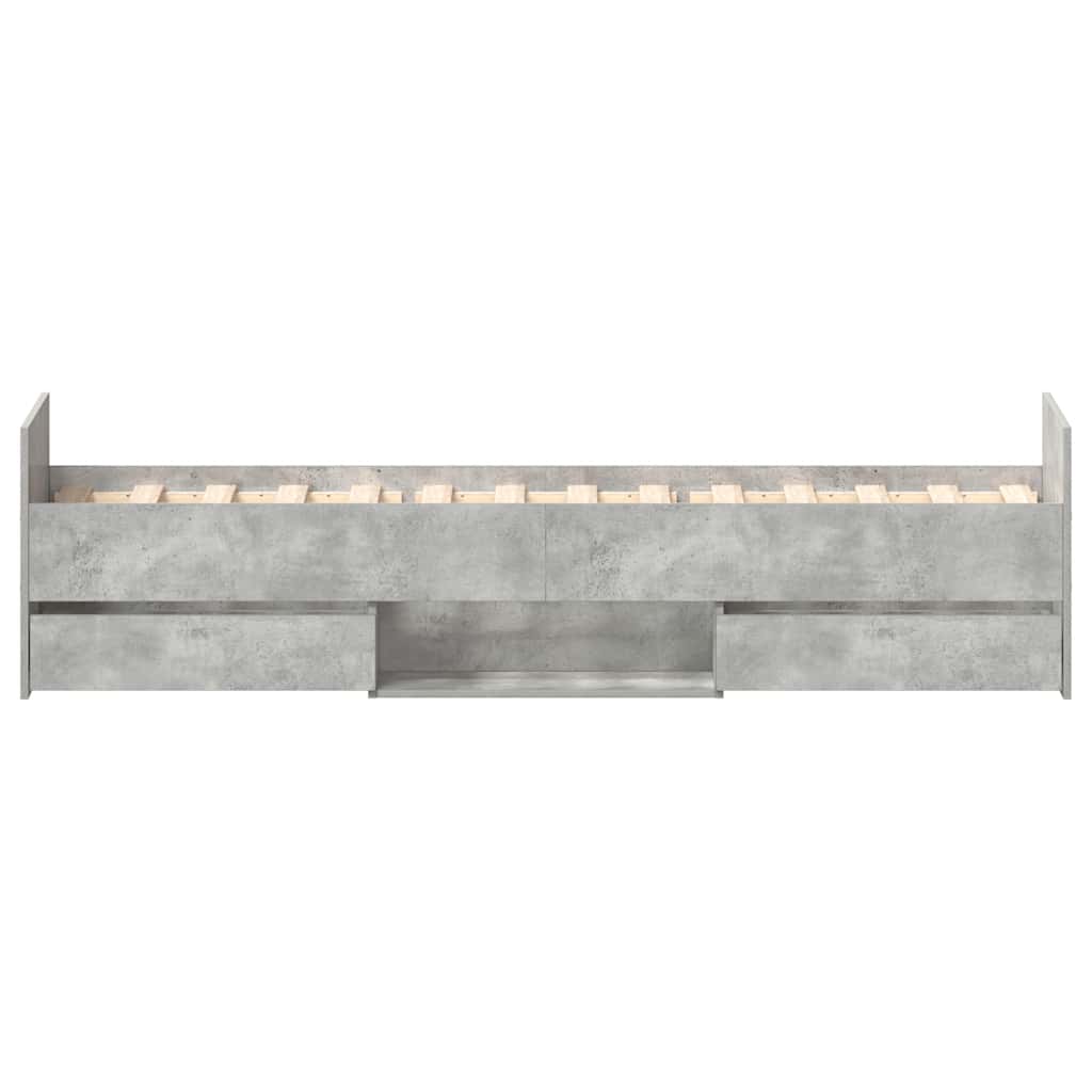 Bed Frame without Mattress Concrete Grey 90x190 cm Single