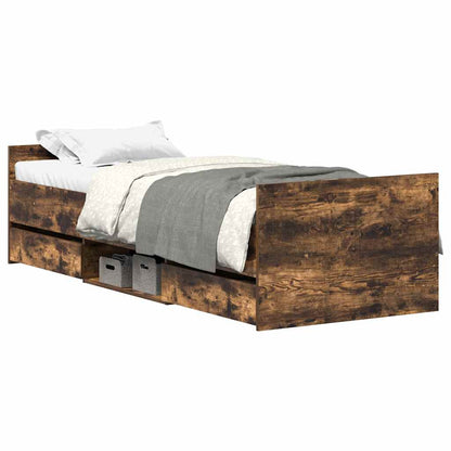 Bed Frame without Mattress Smoked Oak 90x190 cm Single