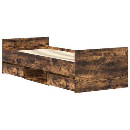 Bed Frame without Mattress Smoked Oak 90x190 cm Single