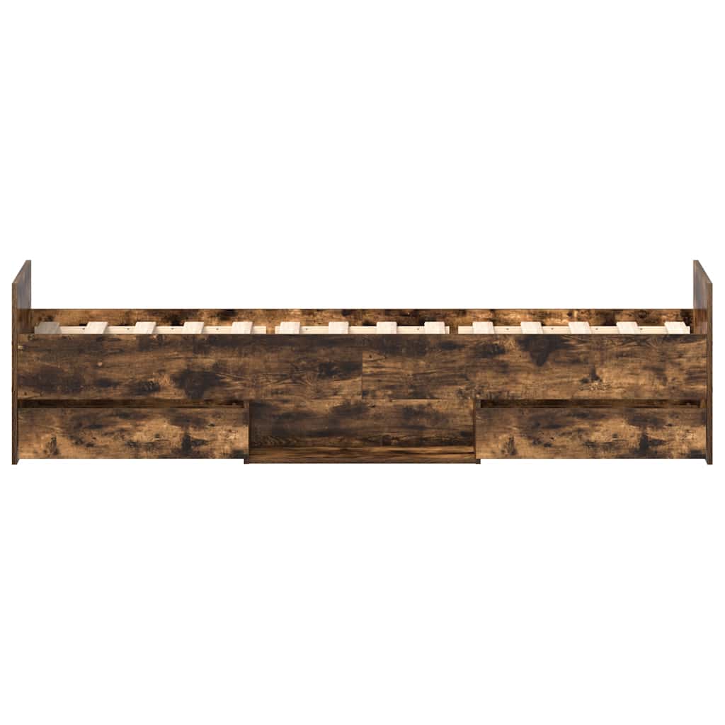 Bed Frame without Mattress Smoked Oak 90x190 cm Single