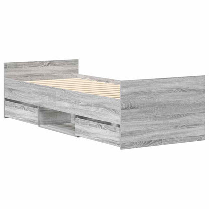 Bed Frame without Mattress Grey Sonoma 90x190 cm Single