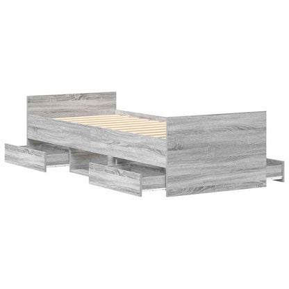 Bed Frame without Mattress Grey Sonoma 90x190 cm Single
