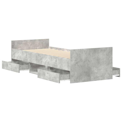 Bed Frame without Mattress Concrete Grey 75x190 cm Small Single
