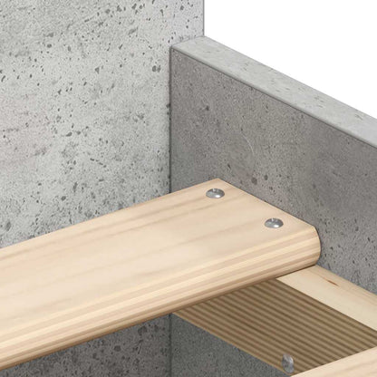 Bed Frame without Mattress Concrete Grey 75x190 cm Small Single