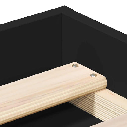 Bed Frame without Mattress Black 90x200 cm