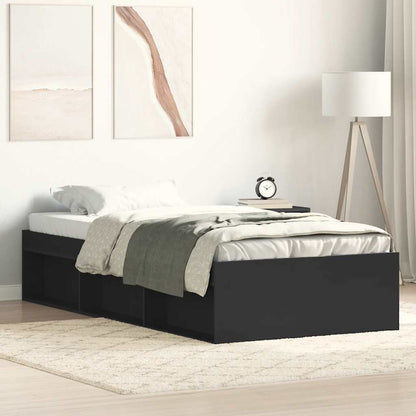 Bed Frame without Mattress Black 90x200 cm