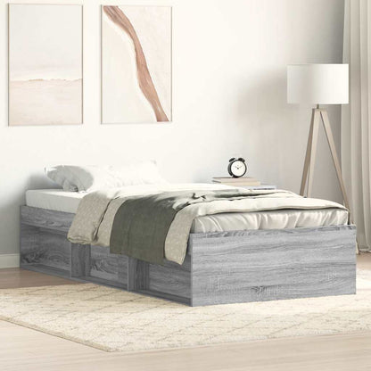 Bed Frame without Mattress Grey Sonoma 90x200 cm