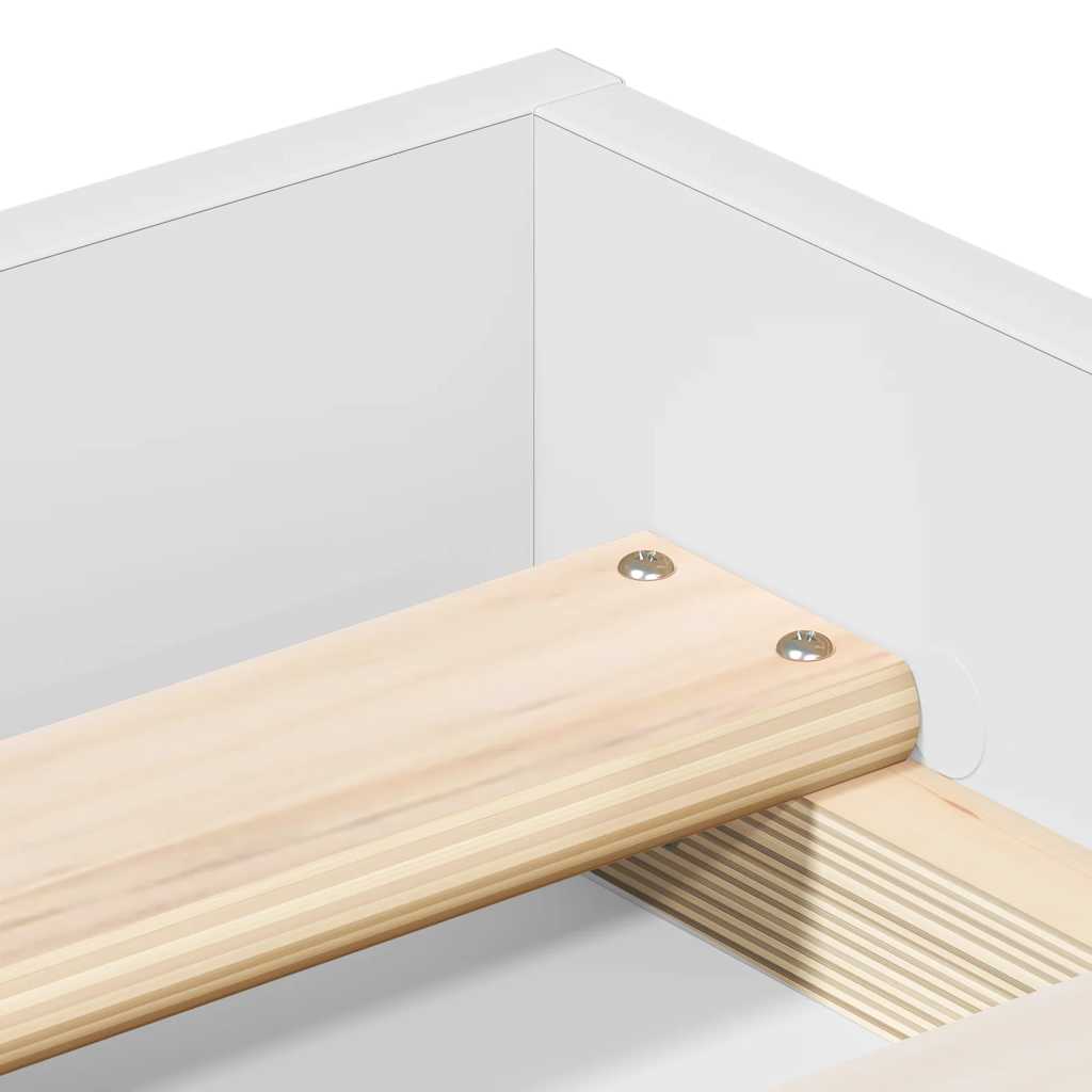 Bed Frame without Mattress White 100x200 cm