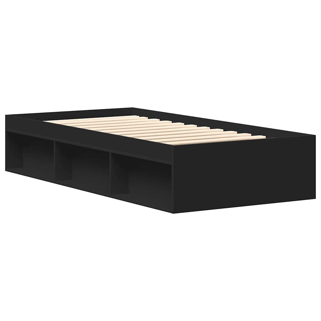 Bed Frame without Mattress Black 100x200 cm