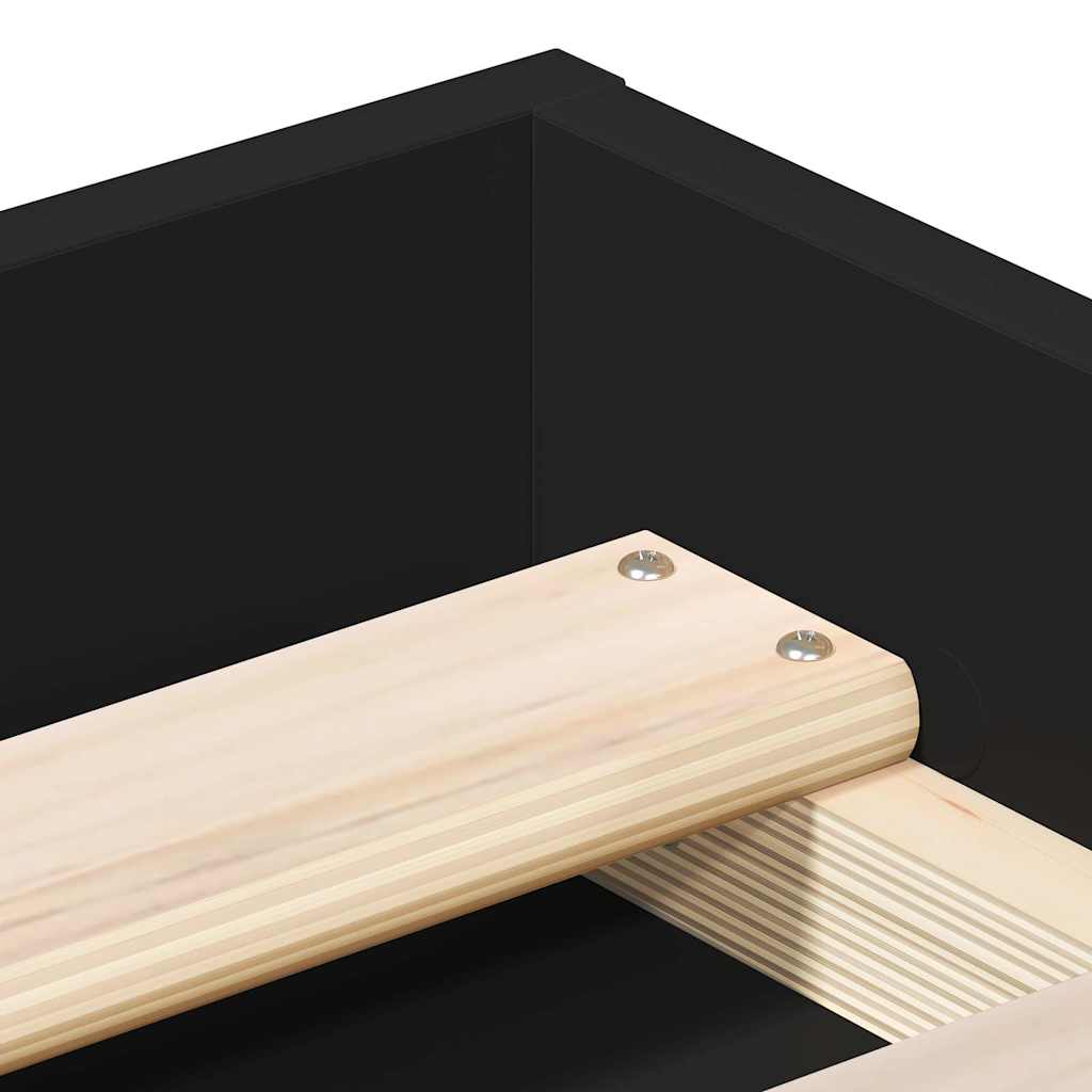 Bed Frame without Mattress Black 100x200 cm