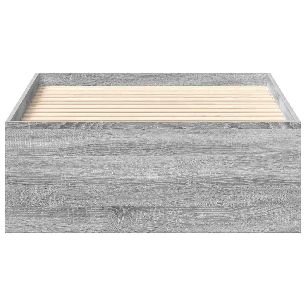 Bed Frame without Mattress Grey Sonoma 100x200 cm