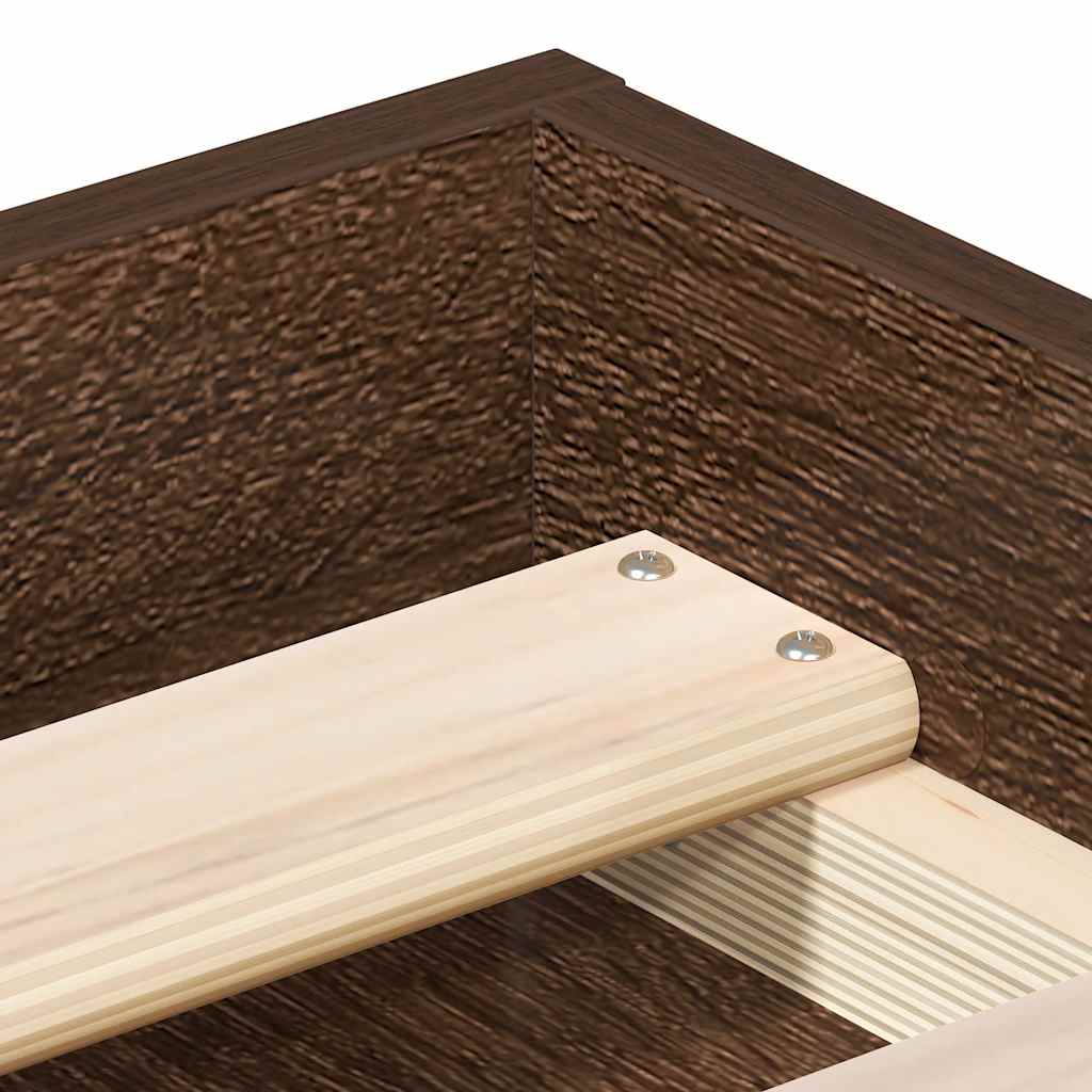 Bed Frame without Mattress Brown Oak 100x200 cm