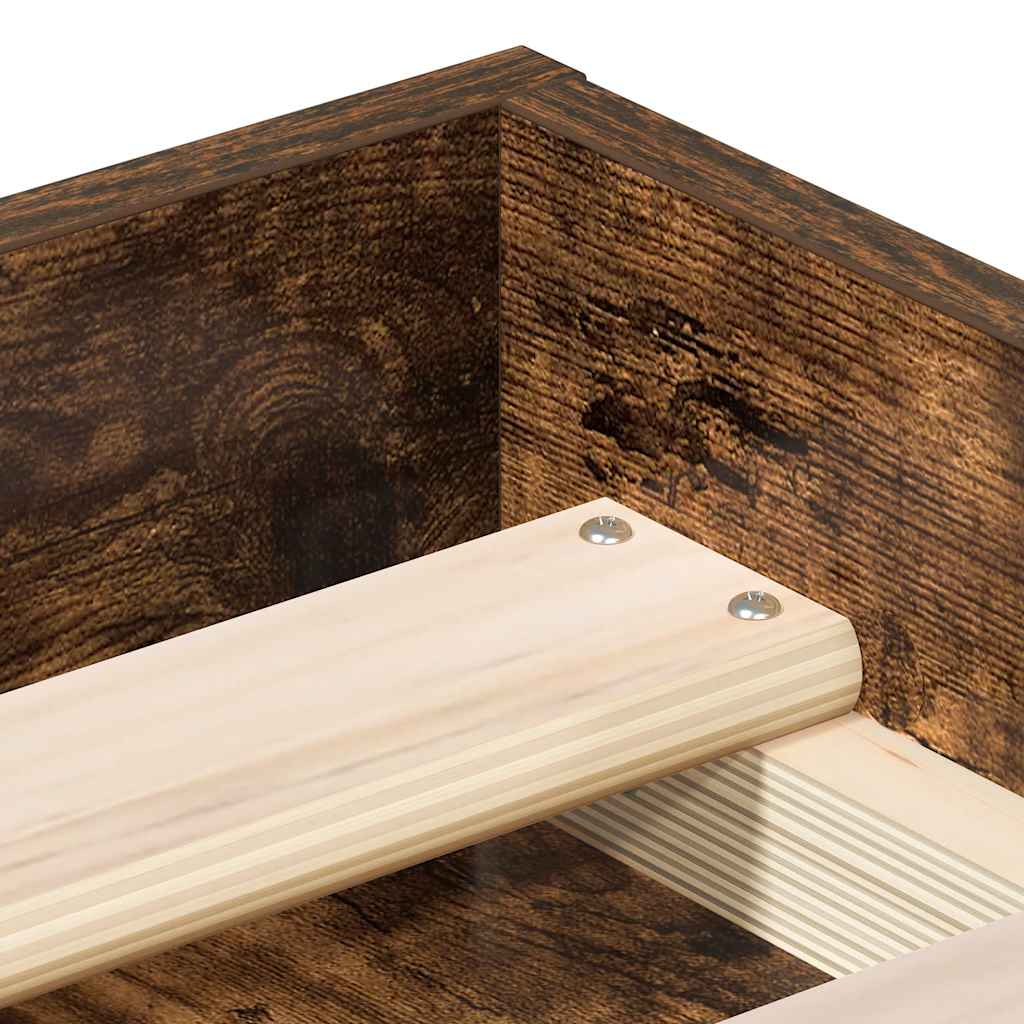 Bed Frame without Mattress Smoked Oak 90x190 cm Single