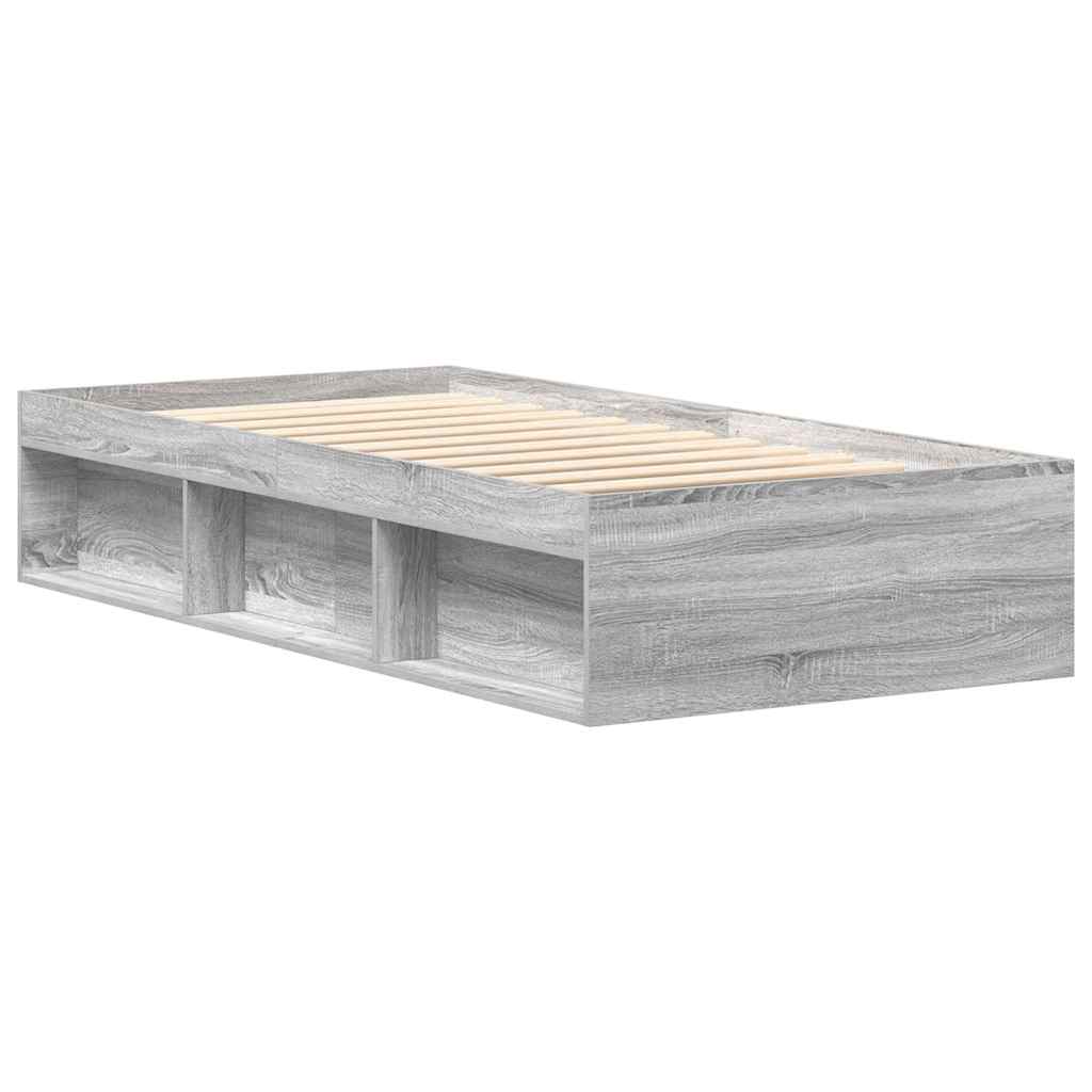 Bed Frame without Mattress Grey Sonoma 90x190 cm Single