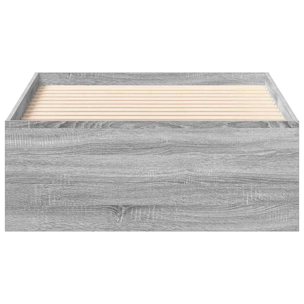 Bed Frame without Mattress Grey Sonoma 90x190 cm Single