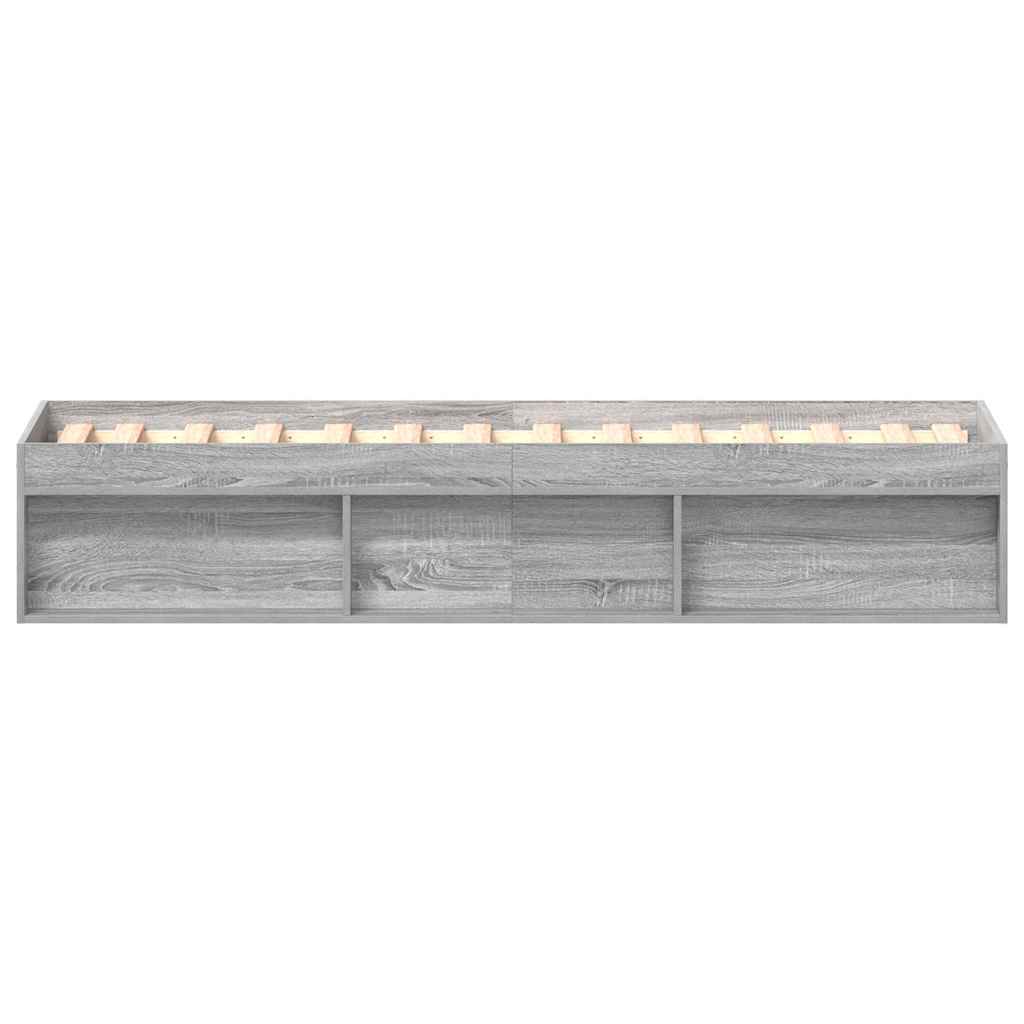 Bed Frame without Mattress Grey Sonoma 90x190 cm Single