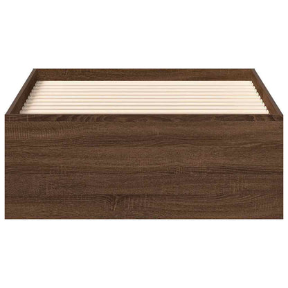 Bed Frame without Mattress Brown Oak 90x190 cm Single
