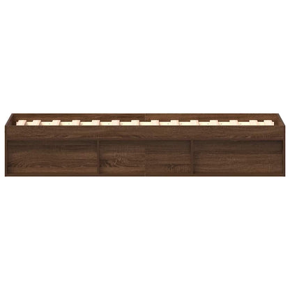Bed Frame without Mattress Brown Oak 90x190 cm Single