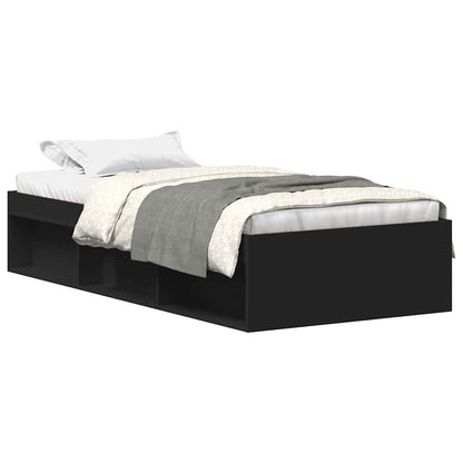 Bed Frame without Mattress Black 75x190 cm Small Single Small Single