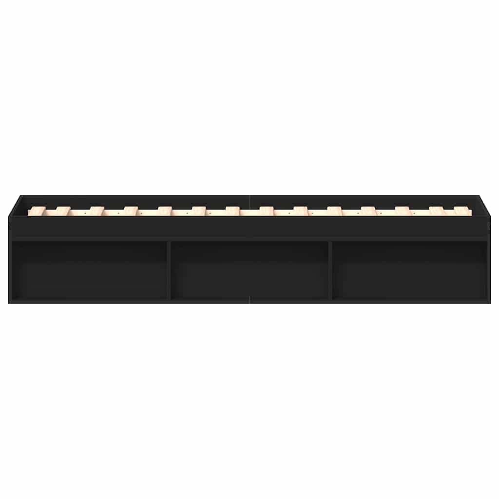 Bed Frame without Mattress Black 75x190 cm Small Single Small Single