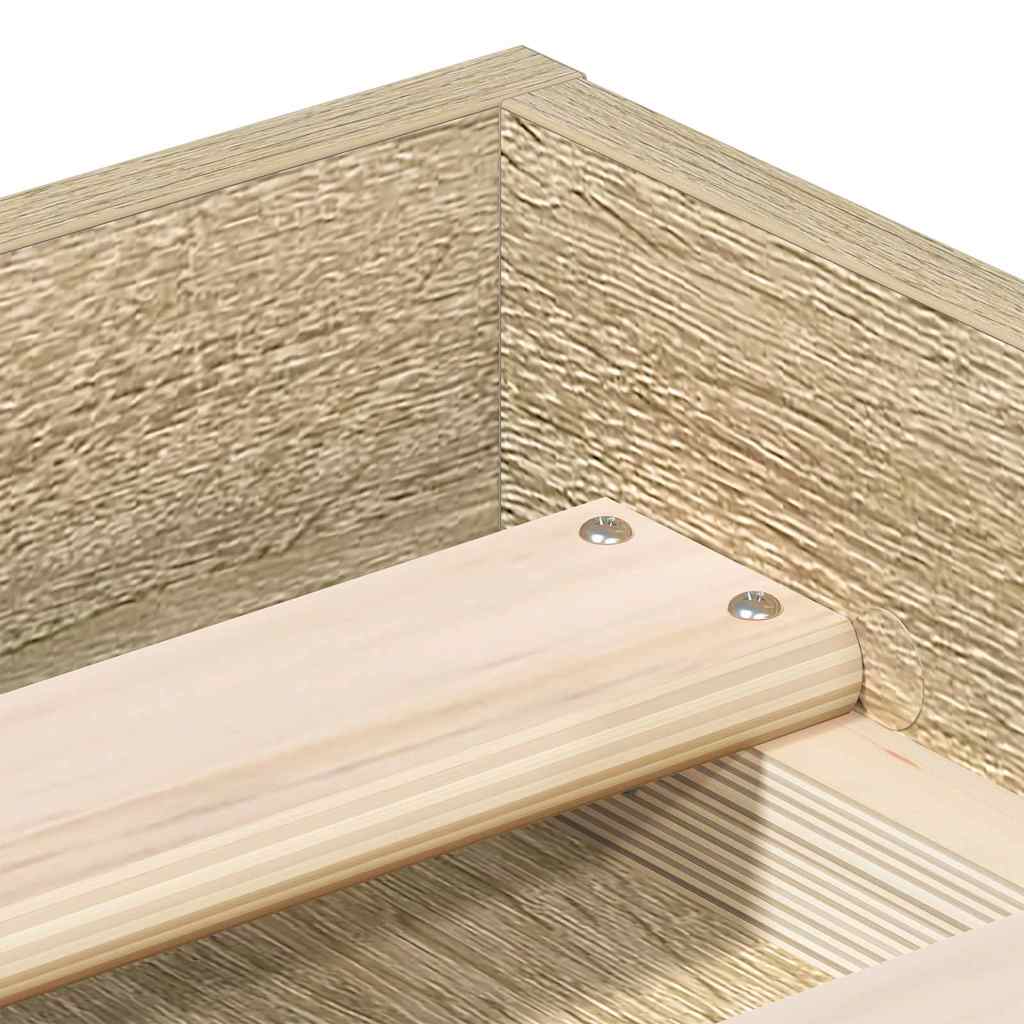 Bed Frame without Mattress Sonoma Oak 75x190 cm Small Single Small Single