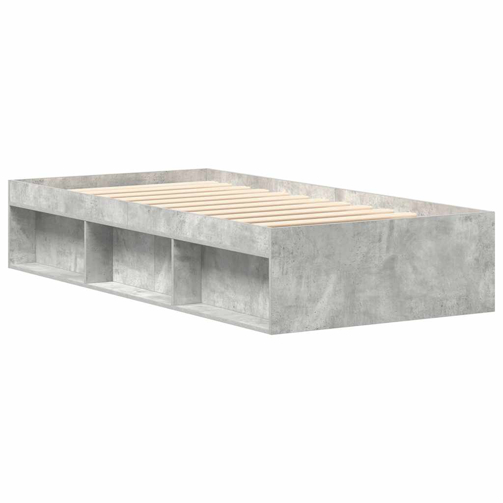 Bed Frame without Mattress Concrete Grey 75x190 cm Small Single Small Single