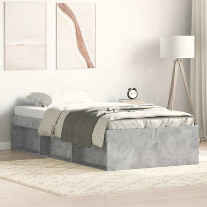 Bed Frame without Mattress Concrete Grey 75x190 cm Small Single Small Single