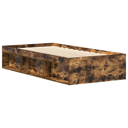Bed Frame without Mattress Smoked Oak 75x190 cm Small Single Small Single