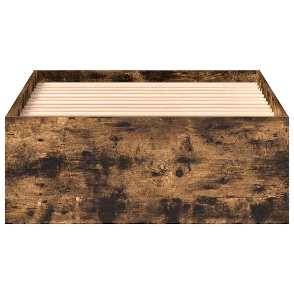 Bed Frame without Mattress Smoked Oak 75x190 cm Small Single Small Single