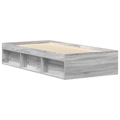 Bed Frame without Mattress Grey Sonoma 75x190 cm Small Single Small Single