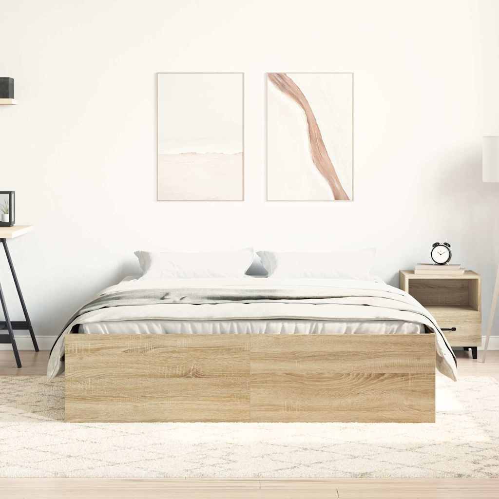Bed Frame without Mattress Sonoma Oak 120x200 cm