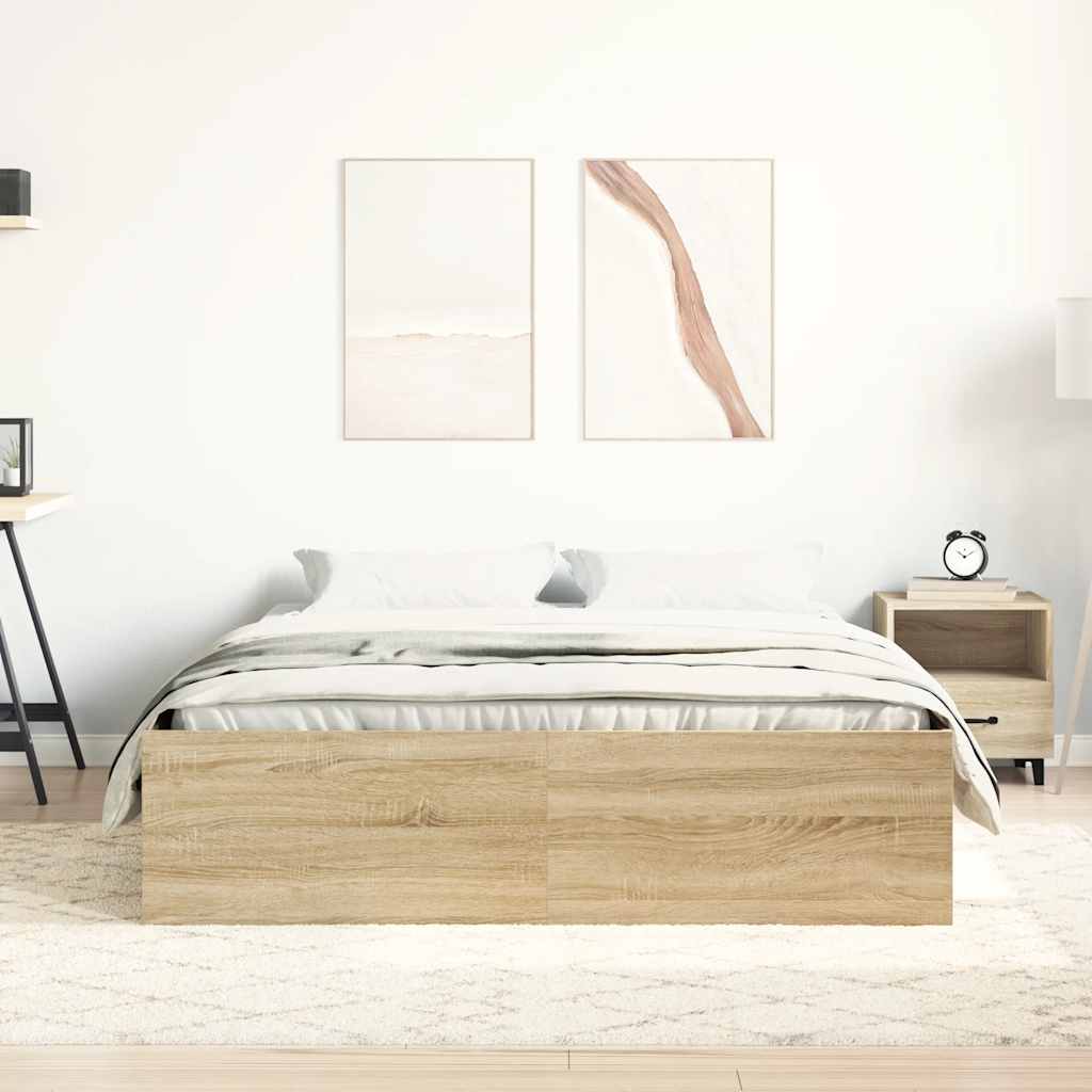 Bed Frame without Mattress Sonoma Oak 120x200 cm