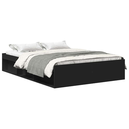 Bed Frame without Mattress Black 140x200 cm
