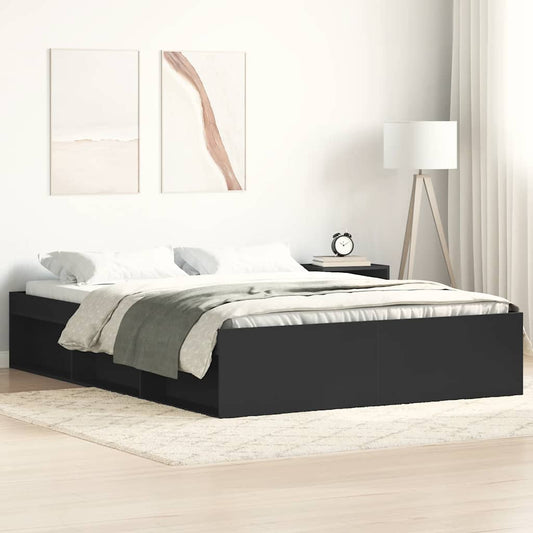 Bed Frame without Mattress Black 140x200 cm