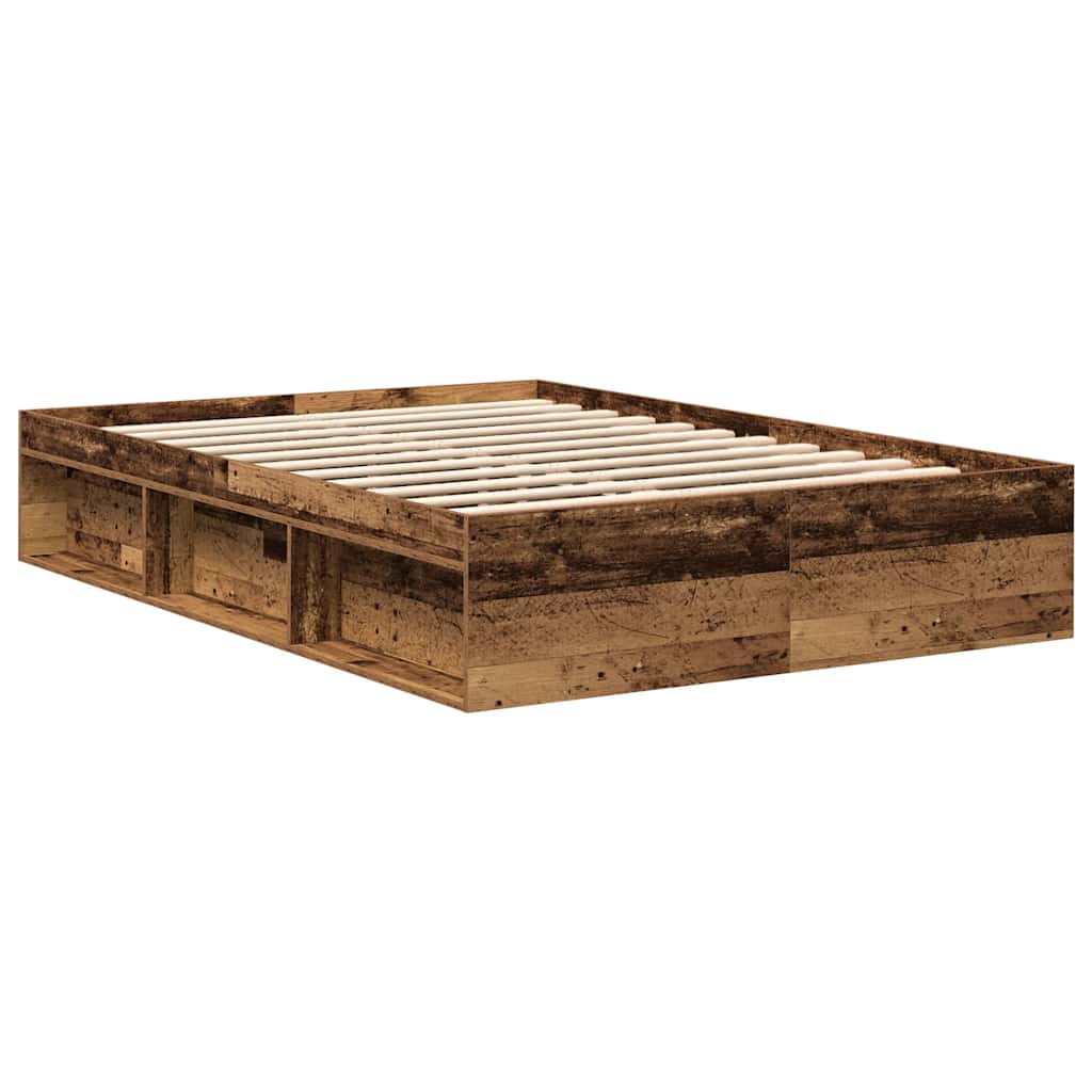 Bed Frame without Mattress Smoked Oak 140x200 cm