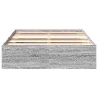 Bed Frame without Mattress Grey Sonoma 140x200 cm