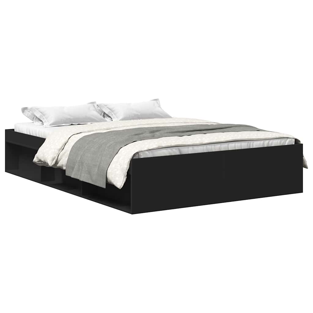Bed Frame without Mattress Black 150x200 cm King Size King Size
