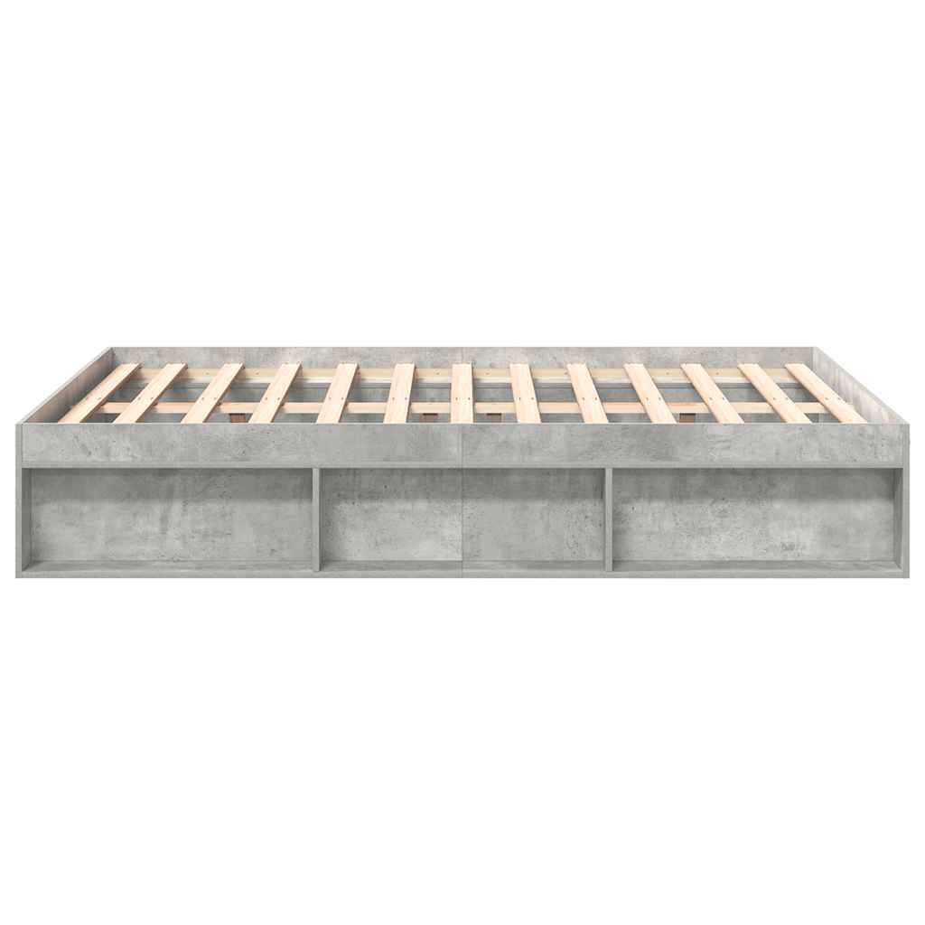 Bed Frame without Mattress Concrete Grey 150x200 cm King Size King Size