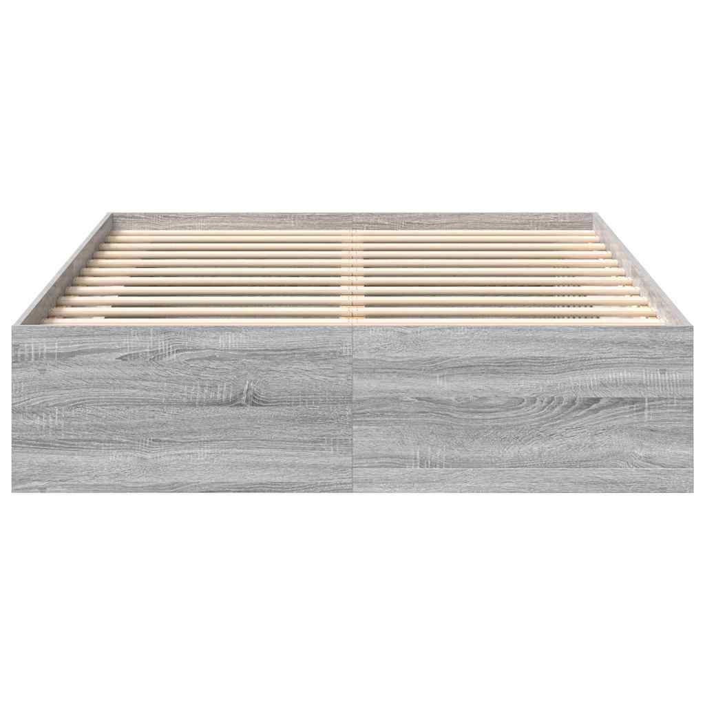 Bed Frame without Mattress Grey Sonoma 150x200 cm King Size King Size