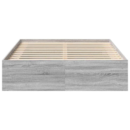 Bed Frame without Mattress Grey Sonoma 150x200 cm King Size King Size