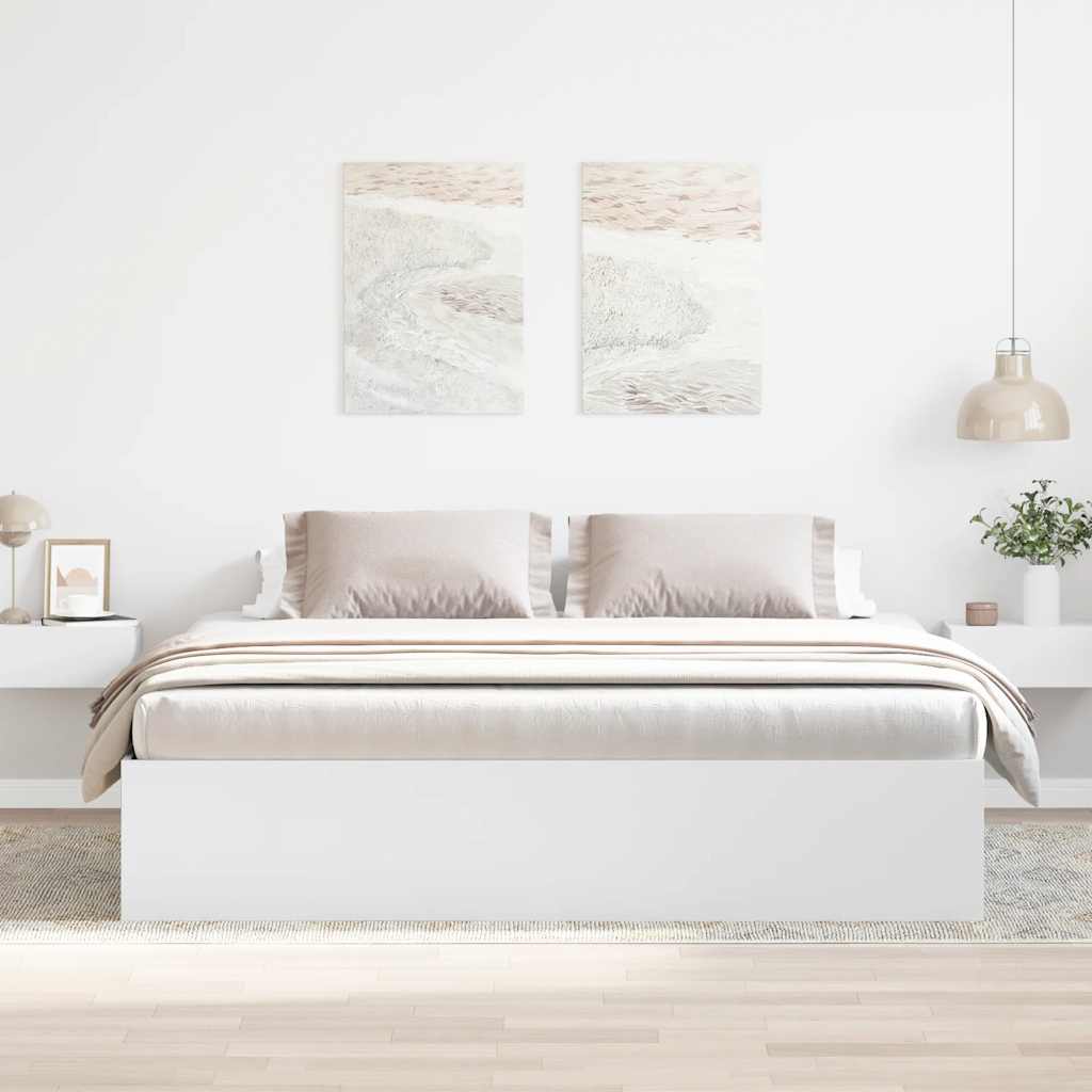 Bed Frame without Mattress White 180x200 cm Super King Super King Size
