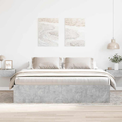 Bed Frame without Mattress Concrete Grey 180x200 cm Super King Super King Size