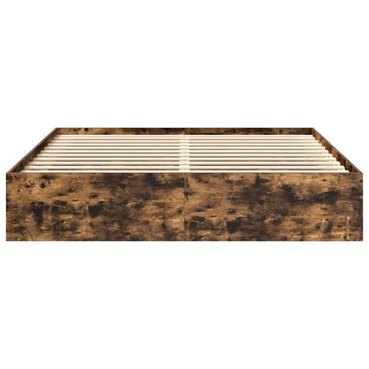 Bed Frame without Mattress Smoked Oak 180x200 cm Super King Super King Size
