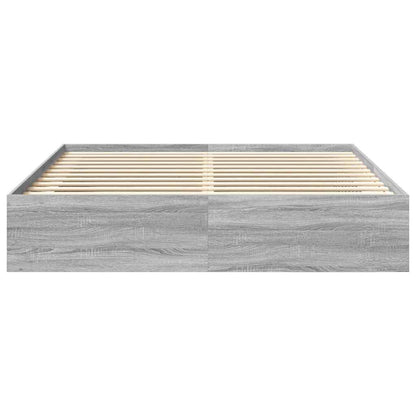 Bed Frame without Mattress Grey Sonoma 180x200 cm Super King Super King Size