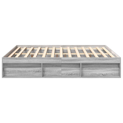 Bed Frame without Mattress Grey Sonoma 180x200 cm Super King Super King Size