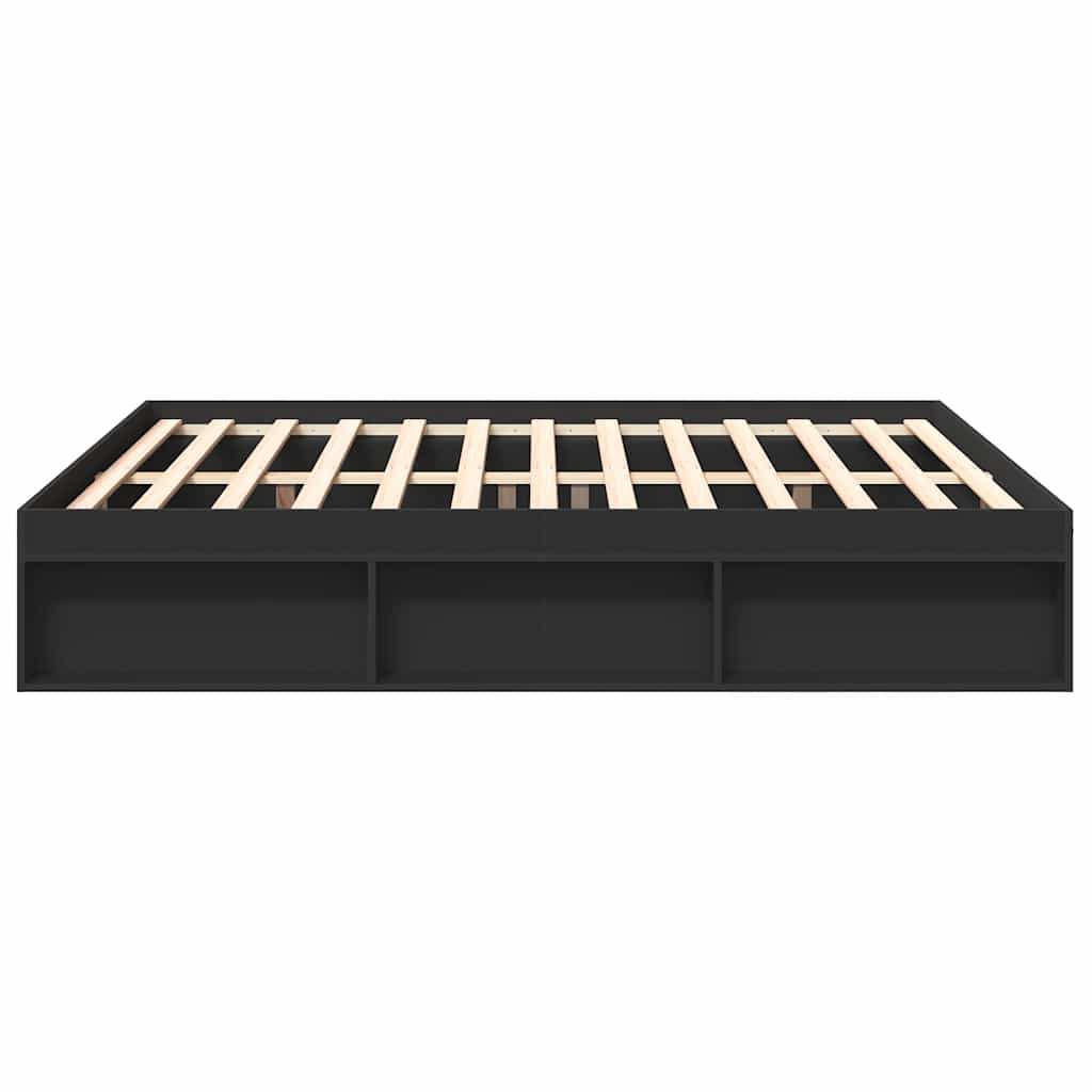 Bed Frame without Mattress Black 200x200 cm