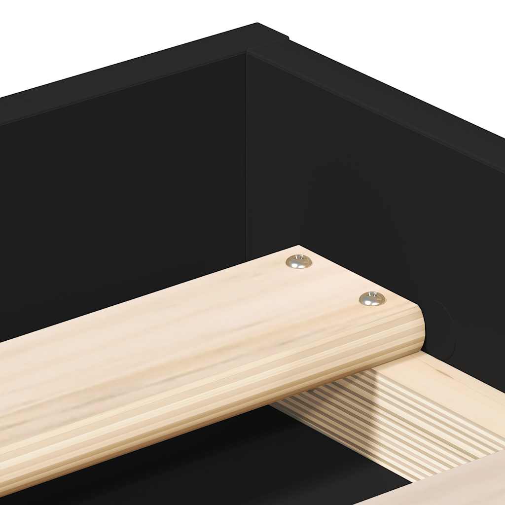 Bed Frame without Mattress Black 200x200 cm