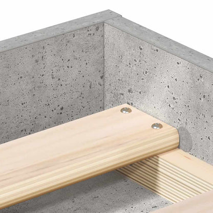 Bed Frame without Mattress Concrete Grey 200x200 cm