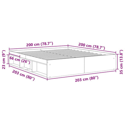 Bed Frame without Mattress Smoked Oak 200x200 cm