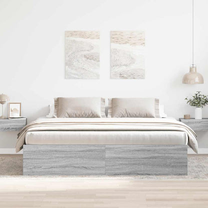 Bed Frame without Mattress Grey Sonoma 200x200 cm